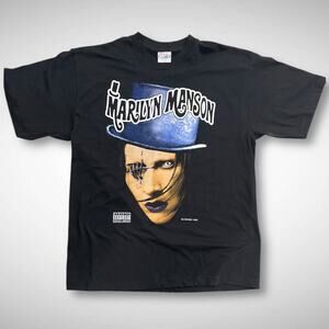 Vintage 2000 Marilyn Manson Graphic T Shirt Black Licensed Band Tee XL